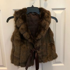 girls faux fur vest